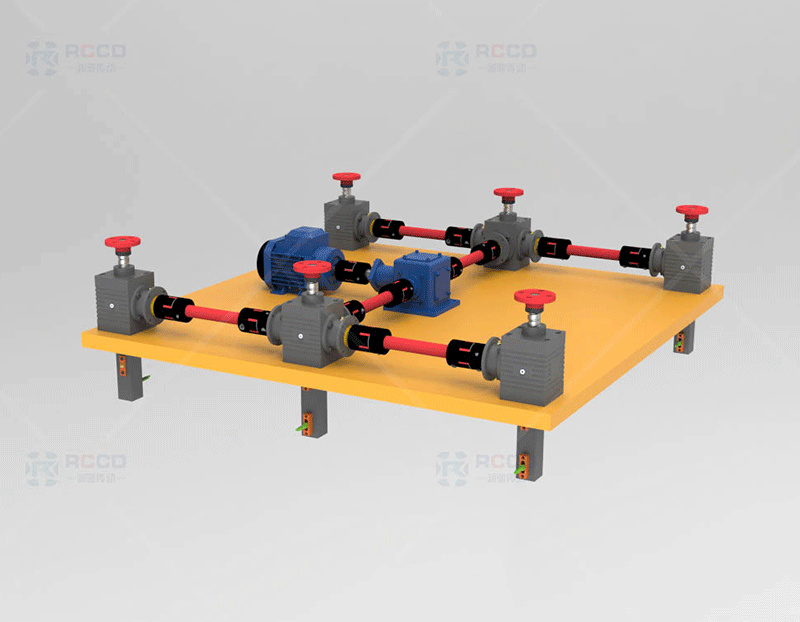 锥齿轮丝杠移动-六台联动