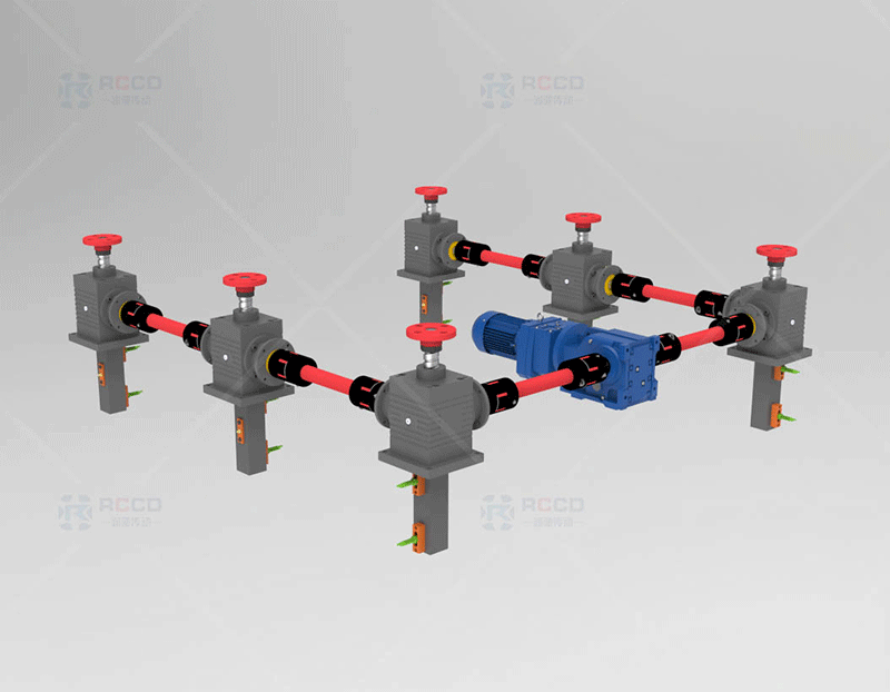 锥齿轮丝杠移动-六台联动