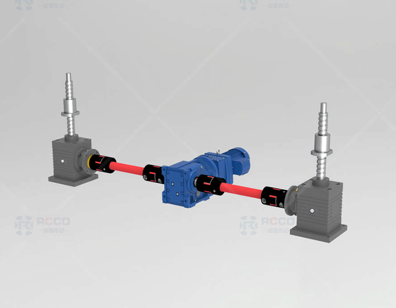 锥齿轮螺母移动-两台联动