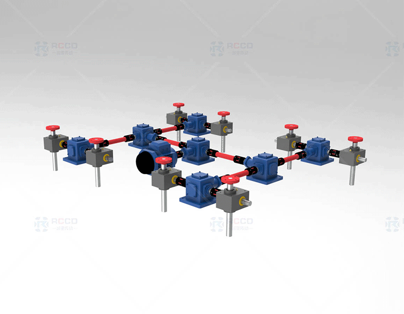 齿轮齿条八台联动